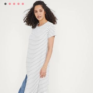 Hatch Easy Going Nursing Tee Dress in Black and White Stripe - NWT - One Size